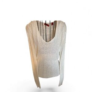 Venini size medium Elegant White Sequin Women's sweater